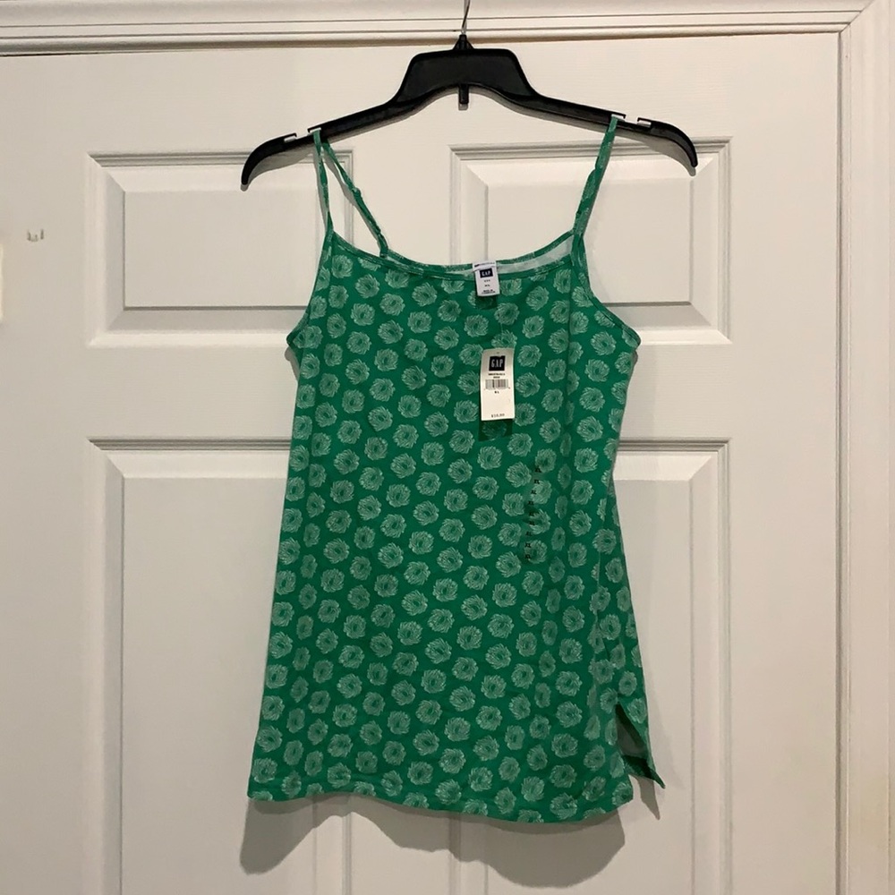 Printed Green Stretch Cami XL NWT